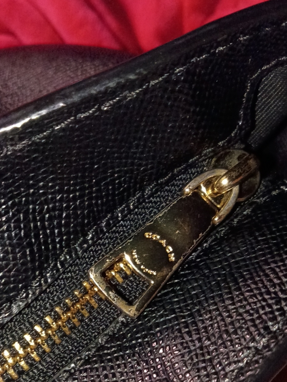 Coach Black Leather Tote Handbag with Gold Hardware - Picture 13 of 16